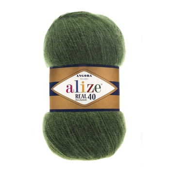 Пряжа Alize Angora Real 40 563-Сосново-зелений