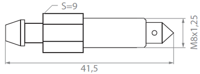 Штуцер прокачки тормозов М8X1.25 мм длиной 41,5 мм (С0010)