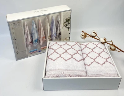 Полотенца Maison D'or 2шт Lorenza Lilac-White