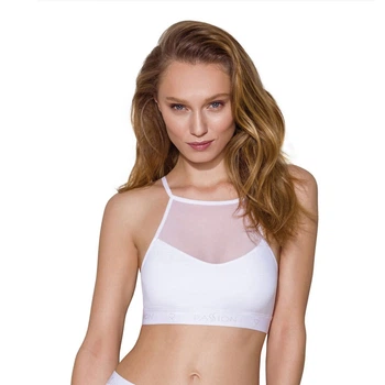Спортивний топ з прозорою вставкою білий passion PS006 TOP size S
