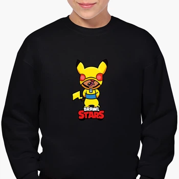 Свитшот для мальчиков Бравл Старс Леон Пикачу (Brawl Stars Leon Pikachu) (9509-2601-6) 134-140 см Черный