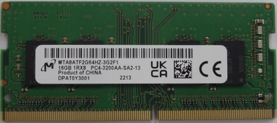 Пам'ять Micron 16 GB SO-DIMM DDR4 3200 MHz (MTA8ATF2G64HZ-3G2F1)