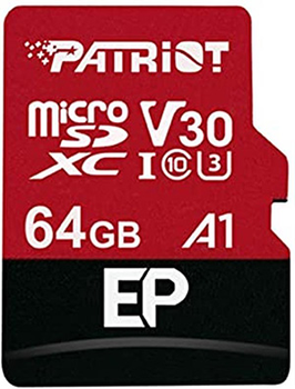 Карта пам'яті Patriot microSDXC 64GB Class 10 UHS-I U3 + SD-адаптер (PEF64GEP31MCX)