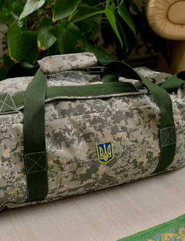 тактичний баул на 100 літрів для передислокації сумка рюкзак похідний речовий армійський колір піксель для ЗСУ