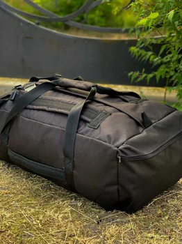 Тактический баул сумка рюкзак на 100 литров армейский военный для ВСУ походный цвет черный для вещей для передислокации