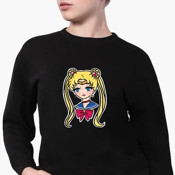 Свитшот для девочек Сейлор Мун (Sailor Moon) (9509-2926-7) 146-152 см Черный