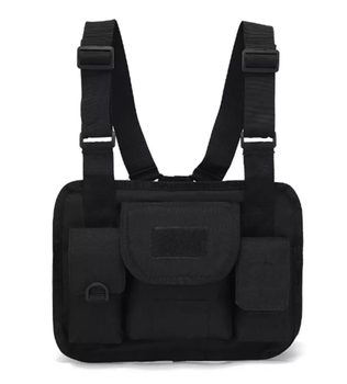 Тактическая сумка нагрудная военная Tactical chest bag D009 черный