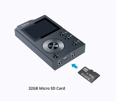 MP3-плеер Surfans F20 с Bluetooth, музыкальный плеер цифрового аудио высокого разрешения DSD без потерь, карта памяти 32 ГБ, поддержка до 256 ГБ