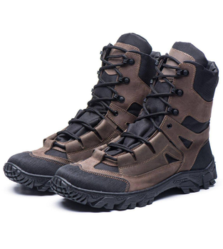 Берці демісезонні черевики тактичні чоловічі, натуральна шкіра та кордура, розмір 39, Bounce ar. ML-0739, колір коричневий