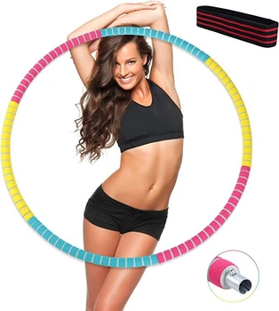 Hemesic Hula Hoop из нержавеющей стали с резинкой для тренировок.