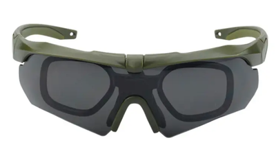 Тактические очки баллистические с сменными линзами Khaki