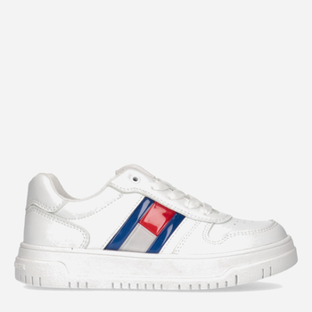 Buty sportowe dziecięce dla dziewczynki Tommy Hilfiger Flag Low Cut Lace-up Sneaker T3X9-32867-1355100- 31 Białe (8052578203996)