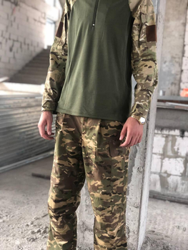 Форма демисизонная военная костюм в цвете мультикам S (тактическая рубашка убакс и штаны) униформа мультикам ВСУ