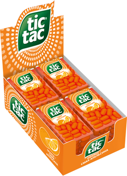 Упаковка драже Tic Tac зі смаком апельсина 18 г х 12 шт (8000500347393)