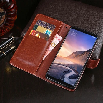 Чехол Idewei для Xiaomi Mi Max 3 кожа PU книжка кожа PU с визитницей коричневый