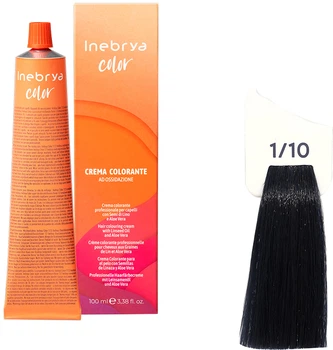 Крем-краска для волос Inebrya Color Linseed Oil and Aloe Vera 1/10 Black Blue 100 мл (8033219162193)