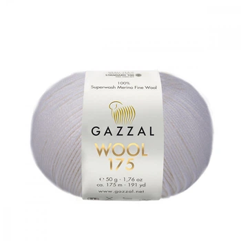 Пряжа Gazzal Wool 175 339-Белый