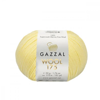 Пряжа Gazzal Wool 175 352-Светло-желтый