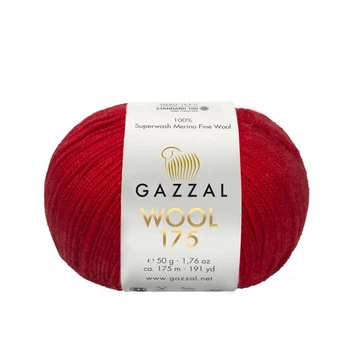 Пряжа Gazzal Wool 175 338-Красный
