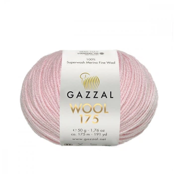 Пряжа Gazzal Wool 175 329-Светло-розовый