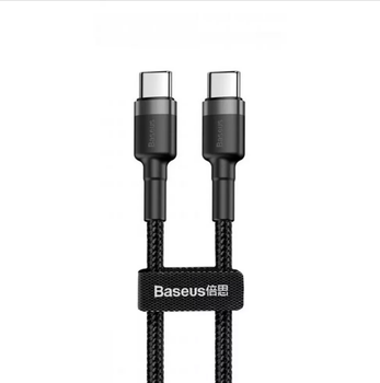 Кабель Baseus CATKLF-GG1 Cafule Type-C to Type-C PD 2.0 60W, 1м gray/black