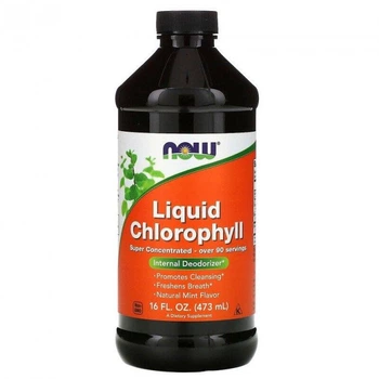 Рідкий хлорофіл Now Foods Liquid Chlorophyll високої концентрації аромат м'яти 473 мл (560921)
