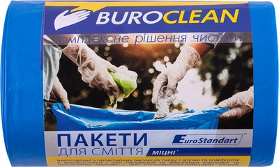 Пакети для сміття BuroClean EuroStandart Міцні 60 л 40 шт Сині (10200037)