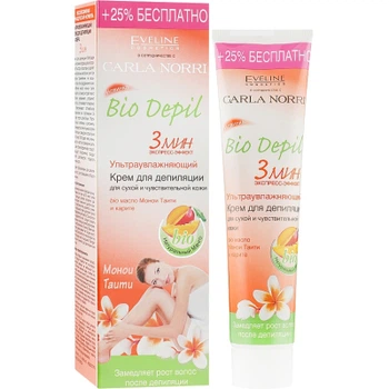 Крем для депіляції Eveline Cosmetics Bio Depil ультразволожуючий для сухої та чутливої ​​шкіри 125 мл (5907609336965)