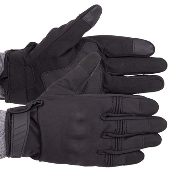 Тактичні рукавички із закритими пальцями на флісі Чорні розмір M (BC-9878-1)