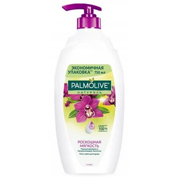 Гель для душу Palmolive Натурель Розкішна м'якість Екстракт чорної орхідеї зі зволожуючим молочком 750 мл (8693495035972)