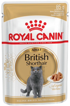 Влажный корм для кошек Royal Canin BRITISH SHORTHAIR ADULT кусочки паштета в соусе для кошек породы Британская