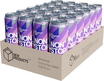 Упаковка напою безалкогольного енергетичного Non Stop Boost 0.25 л х 24 шт (4820252120020)