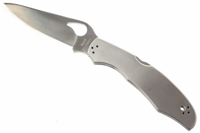 Кишеньковий ніж Spyderco Byrd Cara Cara 2 Steel Handle, полусеррейтор (87.11.09)