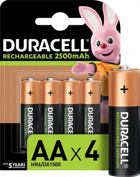 Акумуляторні батарейки АА DURACELL R6 2500 mAh 4 шт.