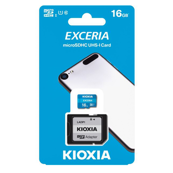 Карта памяти 16GB Kioxia Exceria UHS-I Class 10 + SD-adapter (LMEX1L016GG2) для передачи информации (OPT-1981)