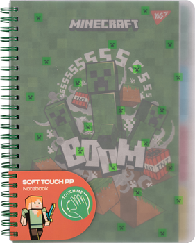 Зошит для записів YES Minecraft А5 80 аркушів софт-тач пластикова обкладинка (765738)