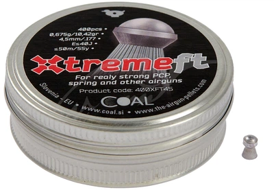 Пули пневматические Coal Xtreme FT. Кал. 4.5 мм. Вес - 0.675 г. 400 шт/уп