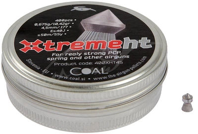 Кулі пневматичні Coal Xtreme HT. Кал. 4,5 мм. Вага - 0.675 г. 400 шт/уп