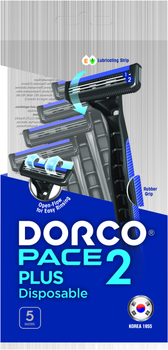 Бритви одноразові Dorco Pace 2 Plus для чоловіків 2 леза 5 шт (8801038583907)