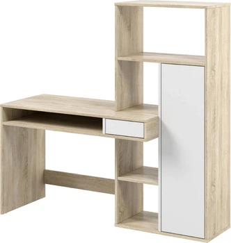 Письменный стол Mesa Биг 145х50x144 см правый Белый/Дуб Канзас (MC-270)