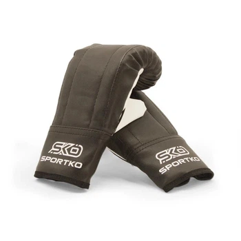 Снарядные боксерские перчатки детские SPORTKO S/M черные