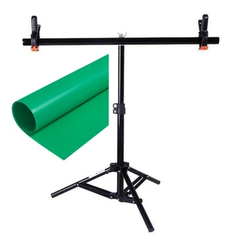 Комплект Держатель фона + Зеленый ПВХ Фон 68×130 см Prolight