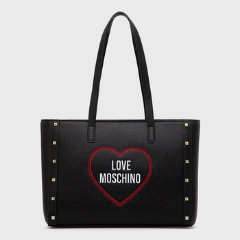 Damska shopperka Love Moschino Borsa Saffiano Pu Nero JC4368PP0EKG Black (8054400639225)