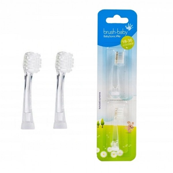 Насадки для дитячої зубної щітки Brush-Baby Pro 18-36 місяців Прозорий 2 штуки