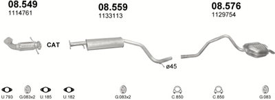 Труба колекторна POLMO (08.549) - (Ford Mondeo 1.8/2.0i -16V 00-07) (Polmo-08.549)