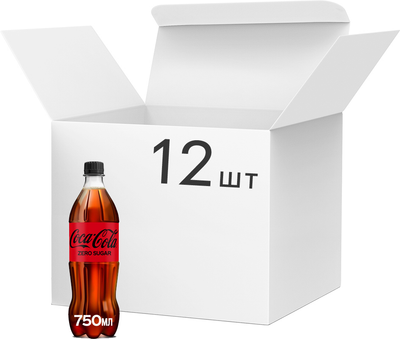 Упаковка безалкогольного напою Coca-Cola Zero 0.75 л х 12 шт (5449000298874)