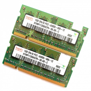 Модуль пам'яті для ноутбука SODIMM Hynix 1ГБ DDR2 PC2-6400S-666-12 800MHz CL6 (HYMP112S64CP6-S6 AB-C) Б/У