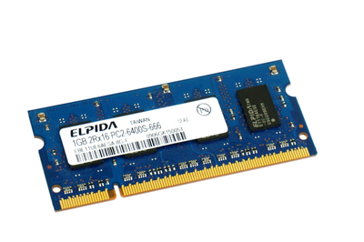 Модуль пам'яті для ноутбука SODIMM Elpida 1ГБ DDR2 PC2-6400S-666-12-A0 800MHz (ebe11ue6aesa-8g-f) Б/У