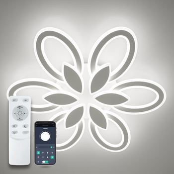 Люстра світлодіодна стельова LUMINARIA AURORA DOUBLE 120W 6F 620/80 WHITE 220V IP20, LED світильник з пультом ДУ