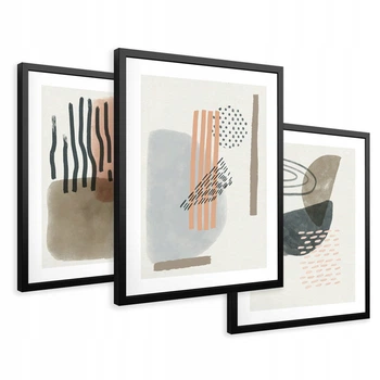 Модульна картина 3в1, Cучасний абстрактний плакат Printedwall, 43 х 99 см (0102)